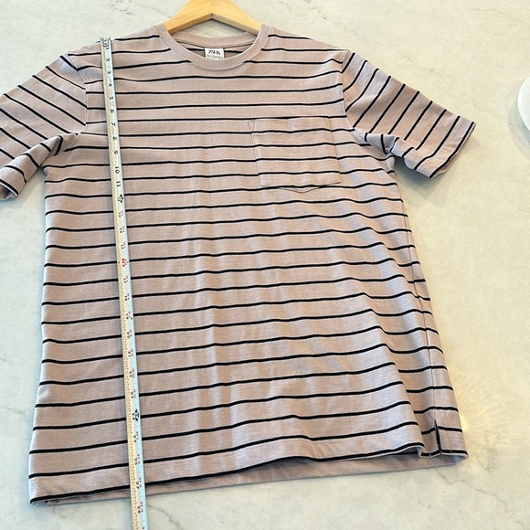 Zara Striped Short Sleeve Tee Shirt Men’s Small NEW - Picture 6 of 6